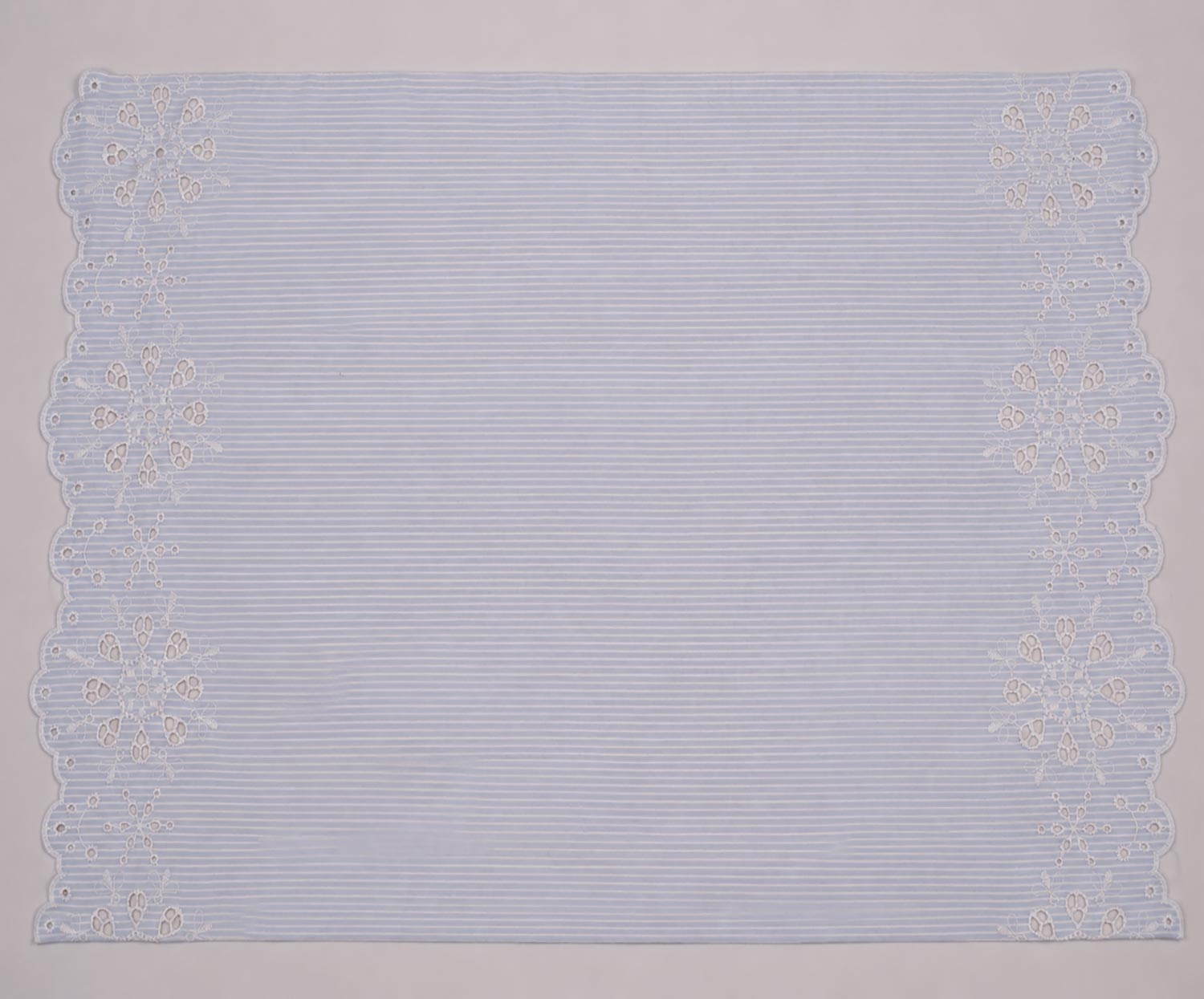 WATER REPELLENT BRODERIE ANGLAISE COTTON FABRIC - BLUE