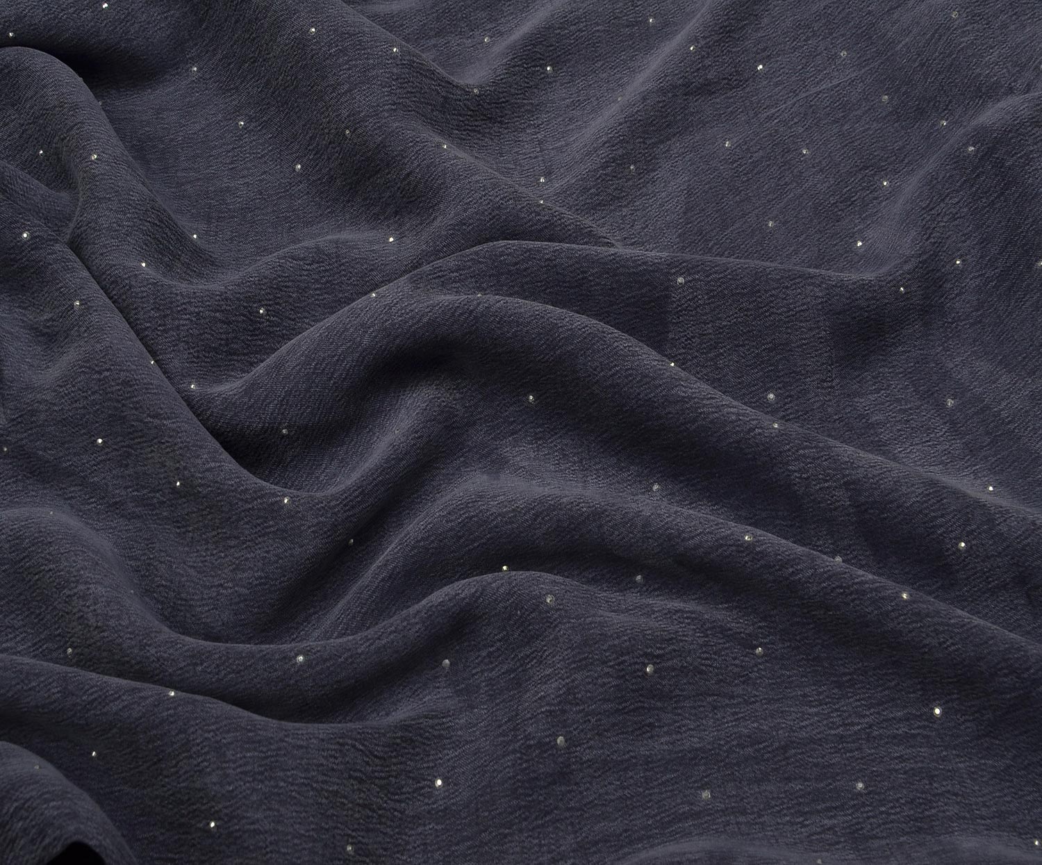 STONE SILK CUPRA FABRIC - NAVY