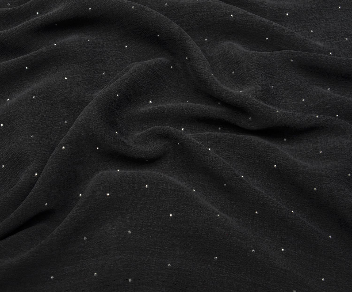 STONED SILK CUPRO FABRIC - BLACK