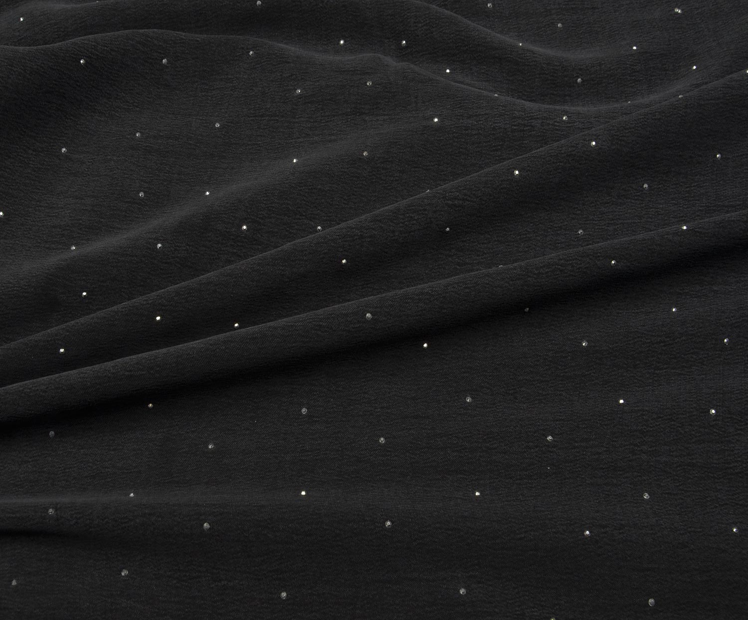 STONED SILK CUPRO FABRIC - BLACK