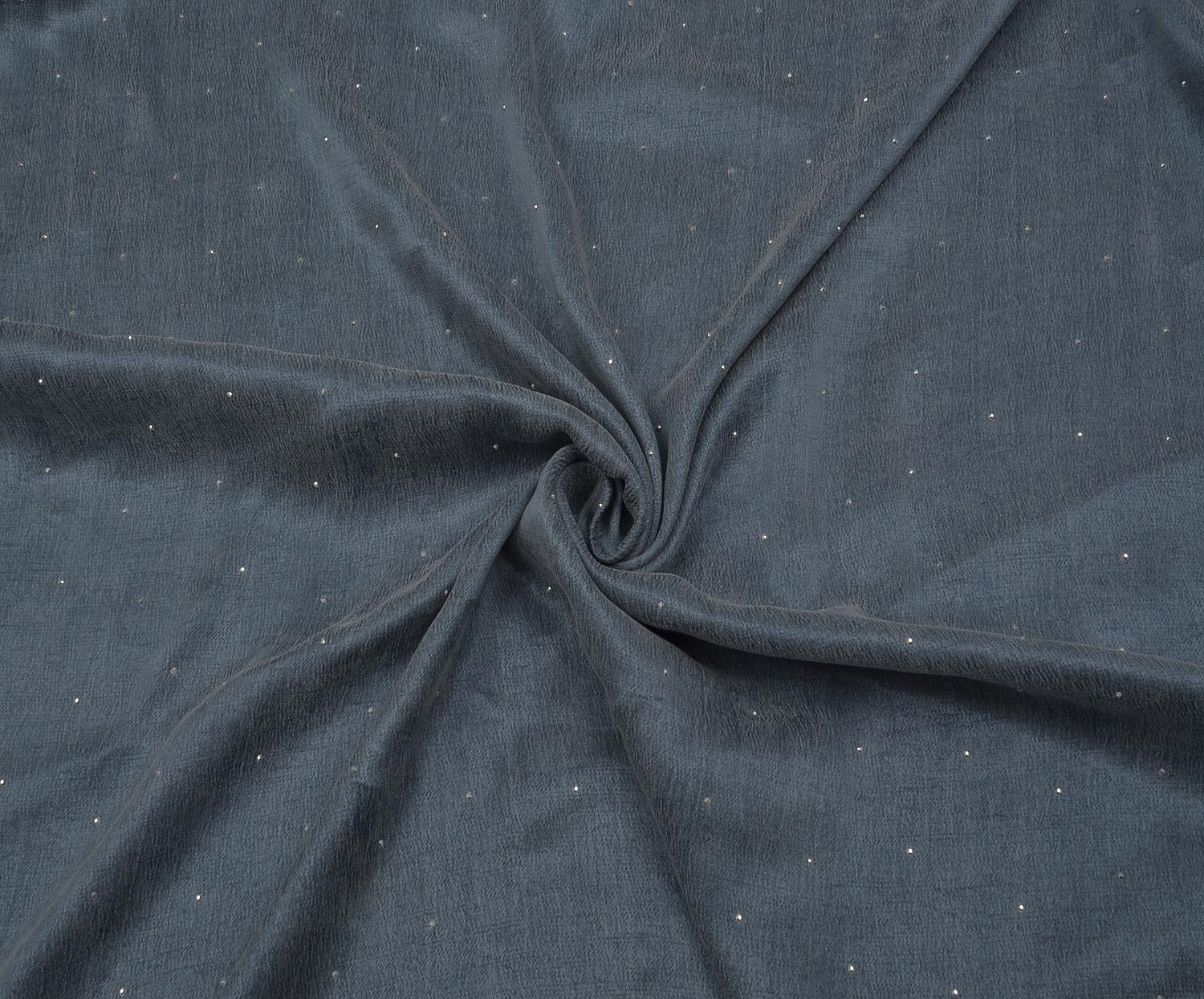 STONED SILK KUPRA FABRIC - INDIGO