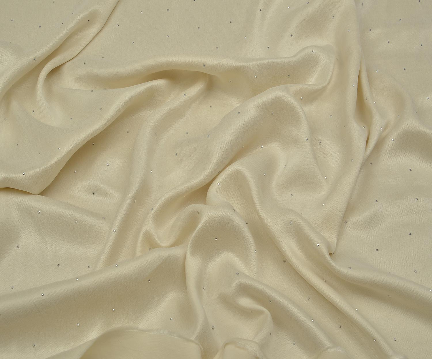 STONED SILK KUPRA FABRIC - CREAM