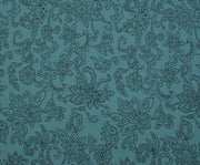 ETHNIC PATTERNED POPLIN FABRIC - PETROLEUM