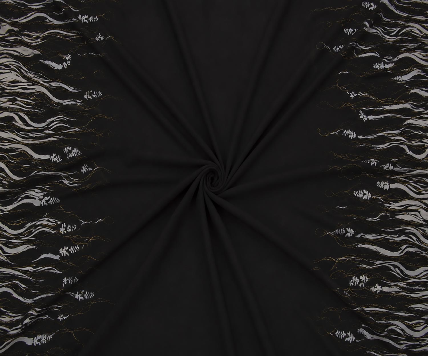 PATTERNED COTTON FABRIC - BLACK