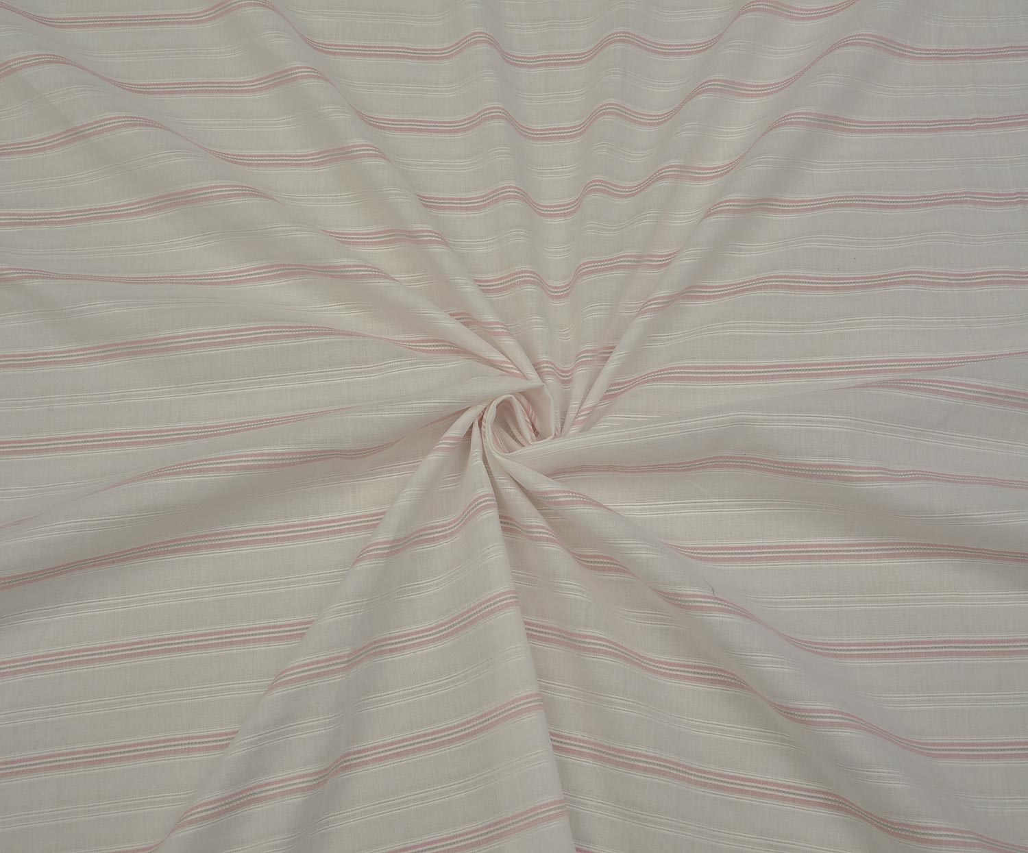 STRIPED COTTON VOILE FABRIC - ECRU