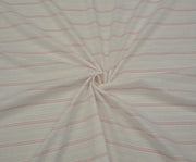 STRIPED COTTON VOILE FABRIC - ECRU