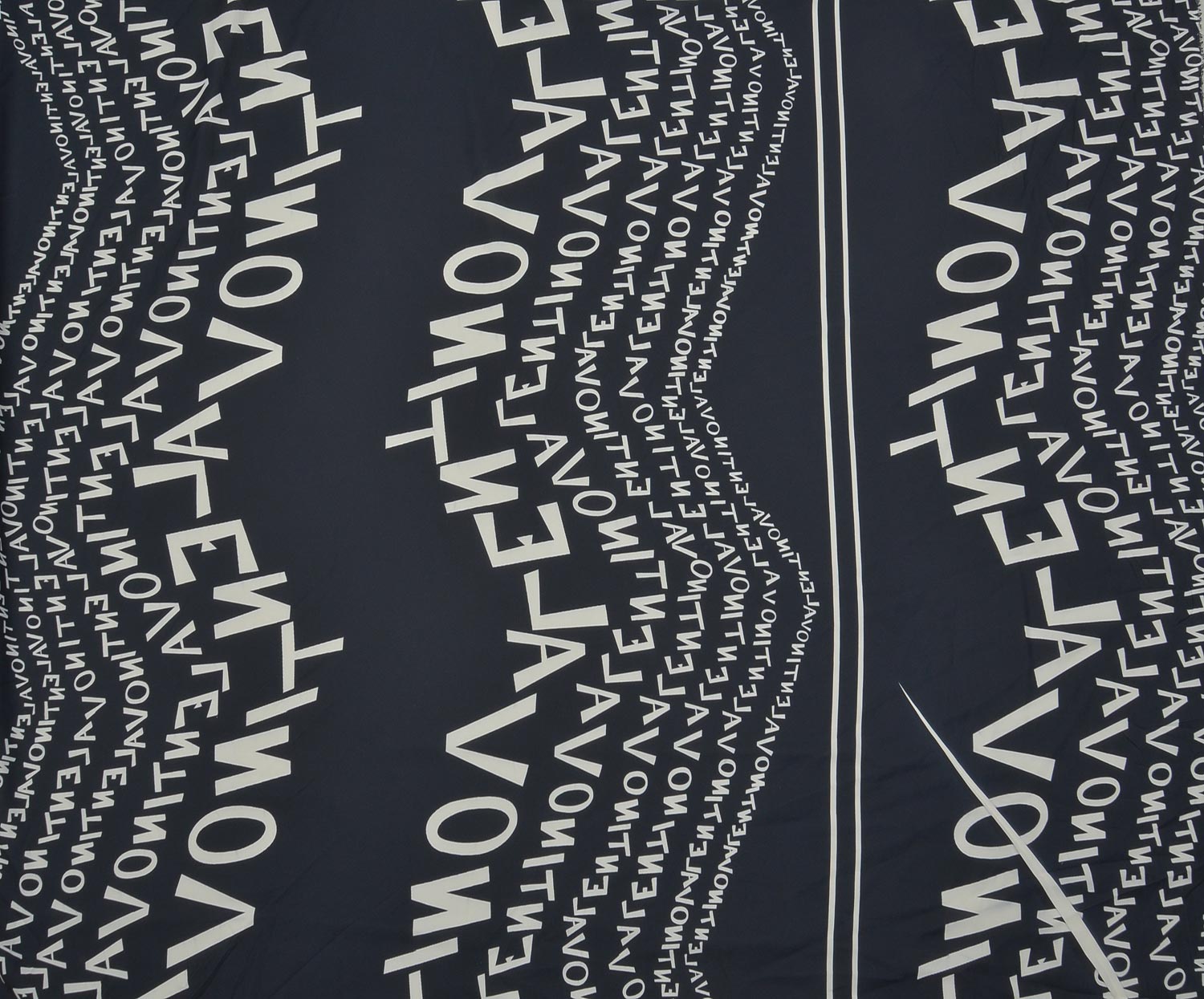 TEXT PATTERN CHIFFON FABRIC - NAVY