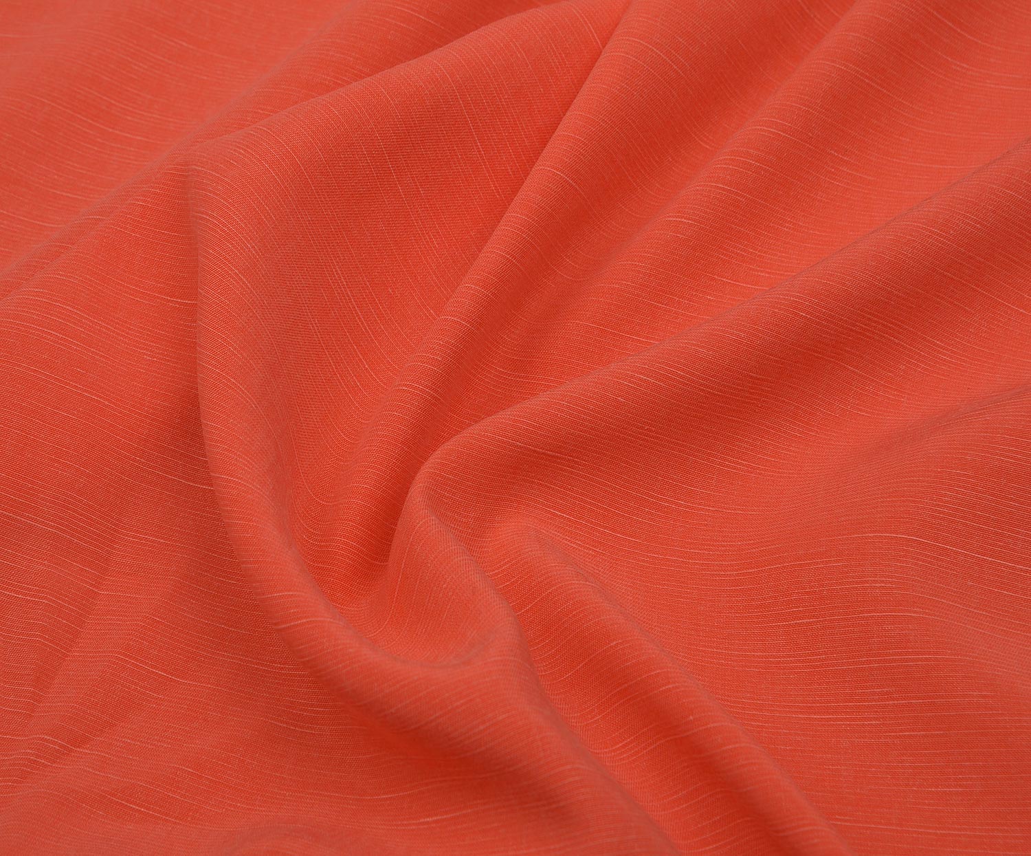 LINEN-LOOK COTTON FABRIC - CORAL