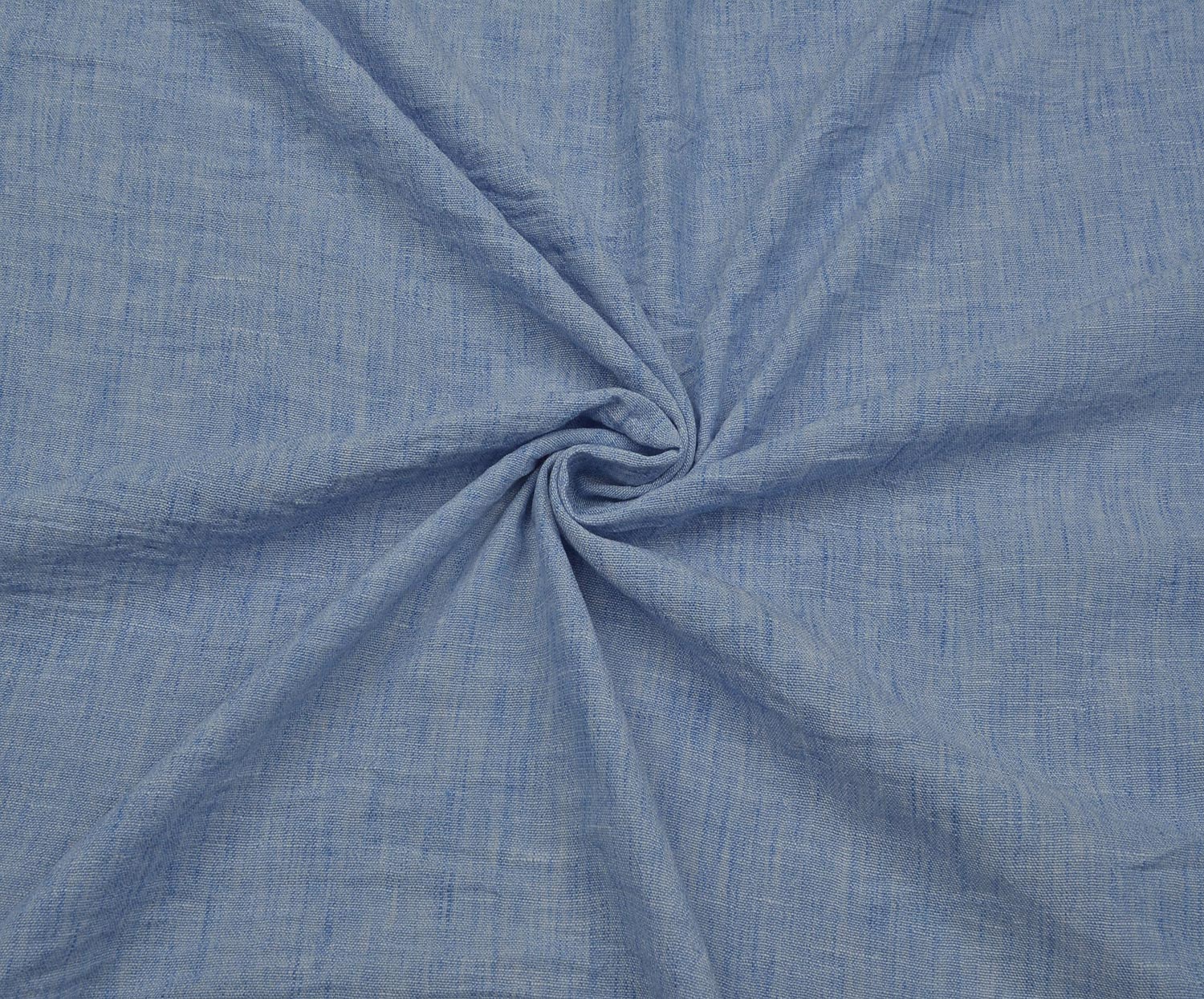 LINEN-LOOK COTTON FABRIC - BLUE