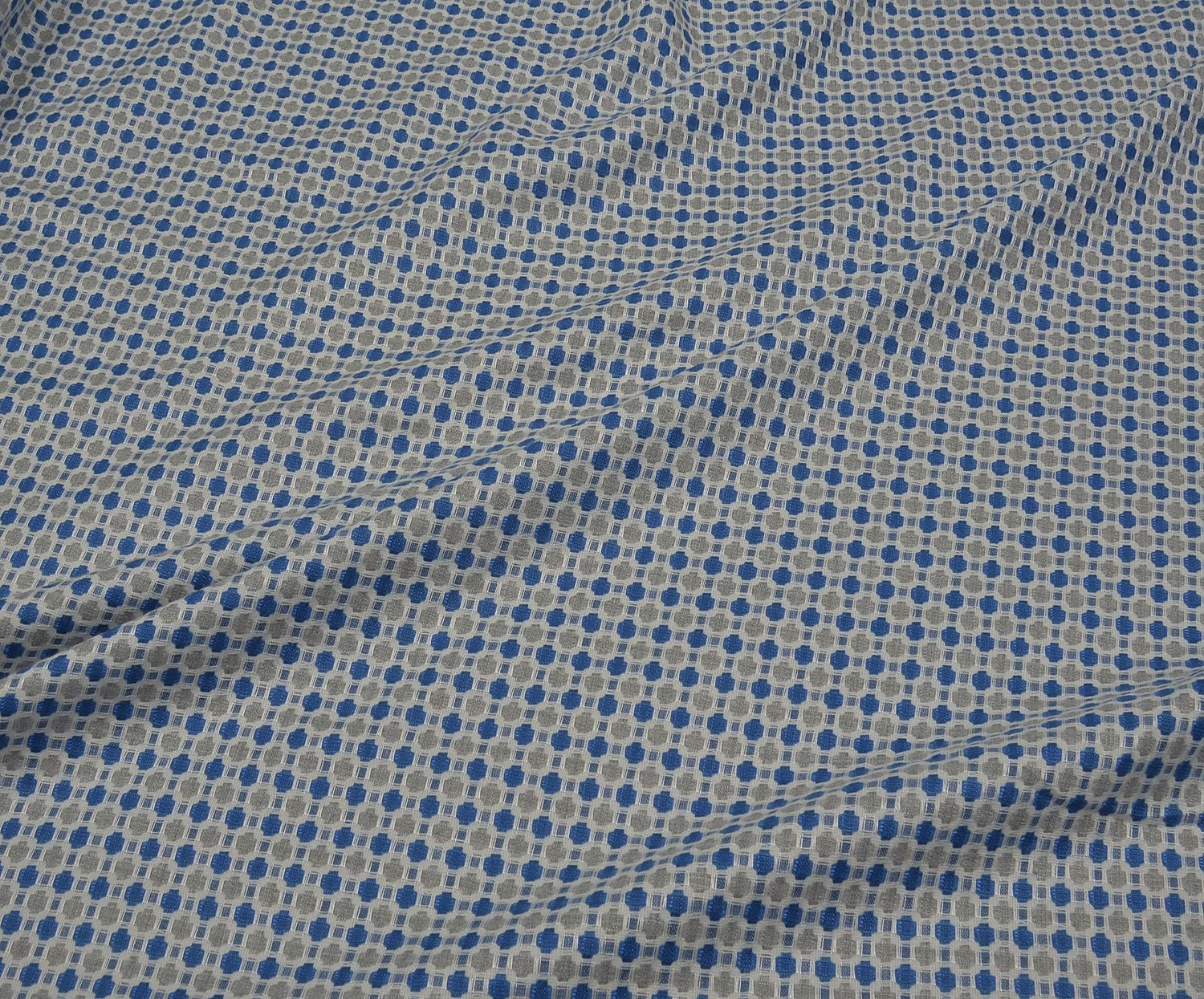 PATTERNED COTTON FABRIC - NAVY