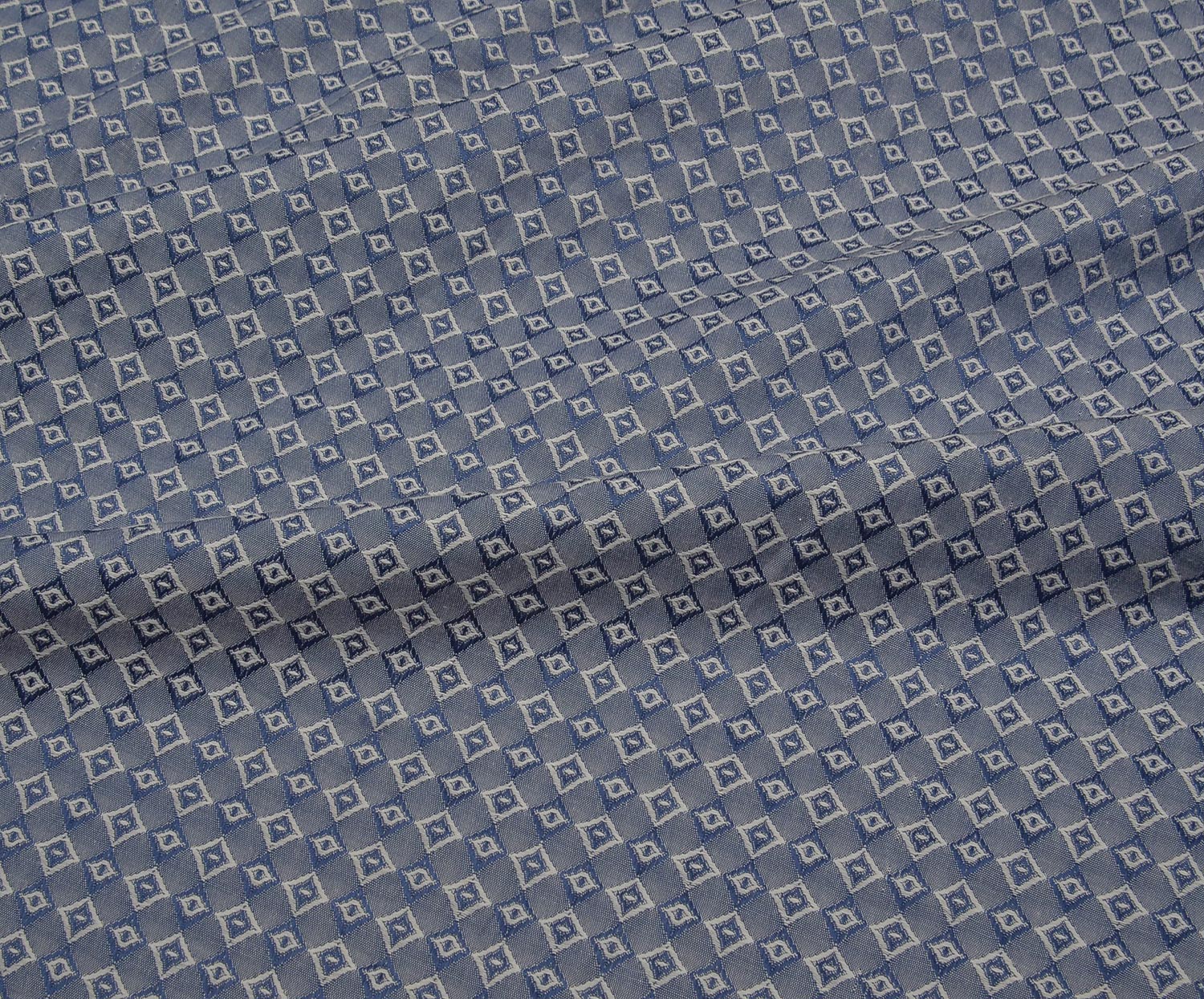 COTTON FABRIC WITH BAKLAVA PATTERN - NAVY BLUE
