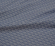 COTTON FABRIC WITH BAKLAVA PATTERN - NAVY BLUE