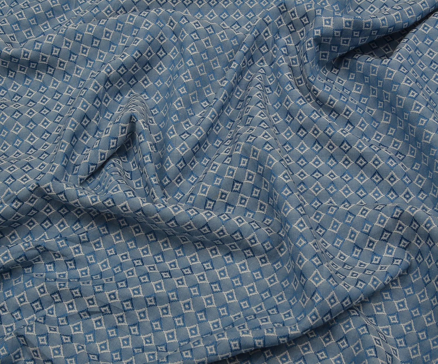 BAKLAVA PATTERN COTTON FABRIC - INDIGO