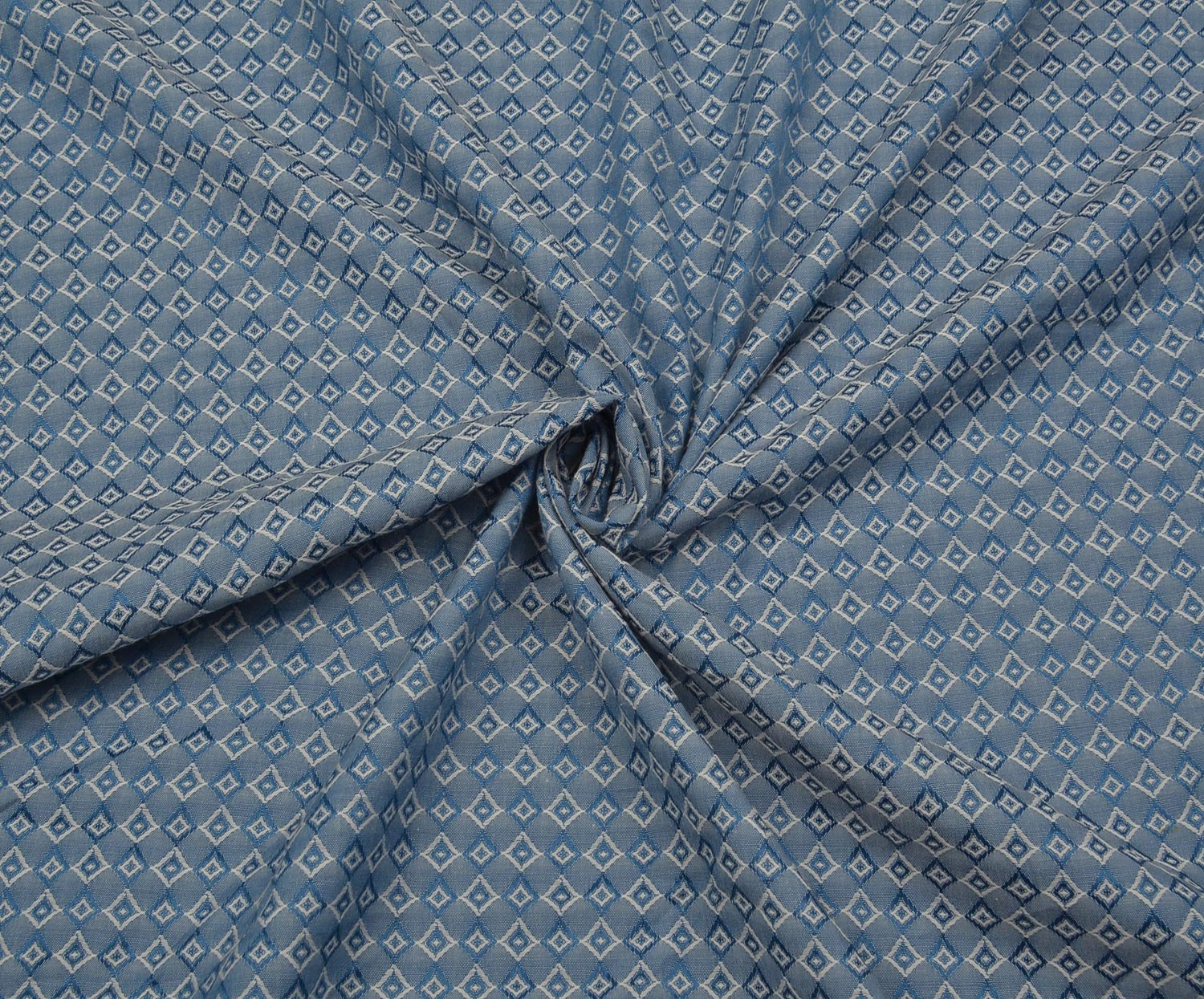 BAKLAVA PATTERN COTTON FABRIC - INDIGO