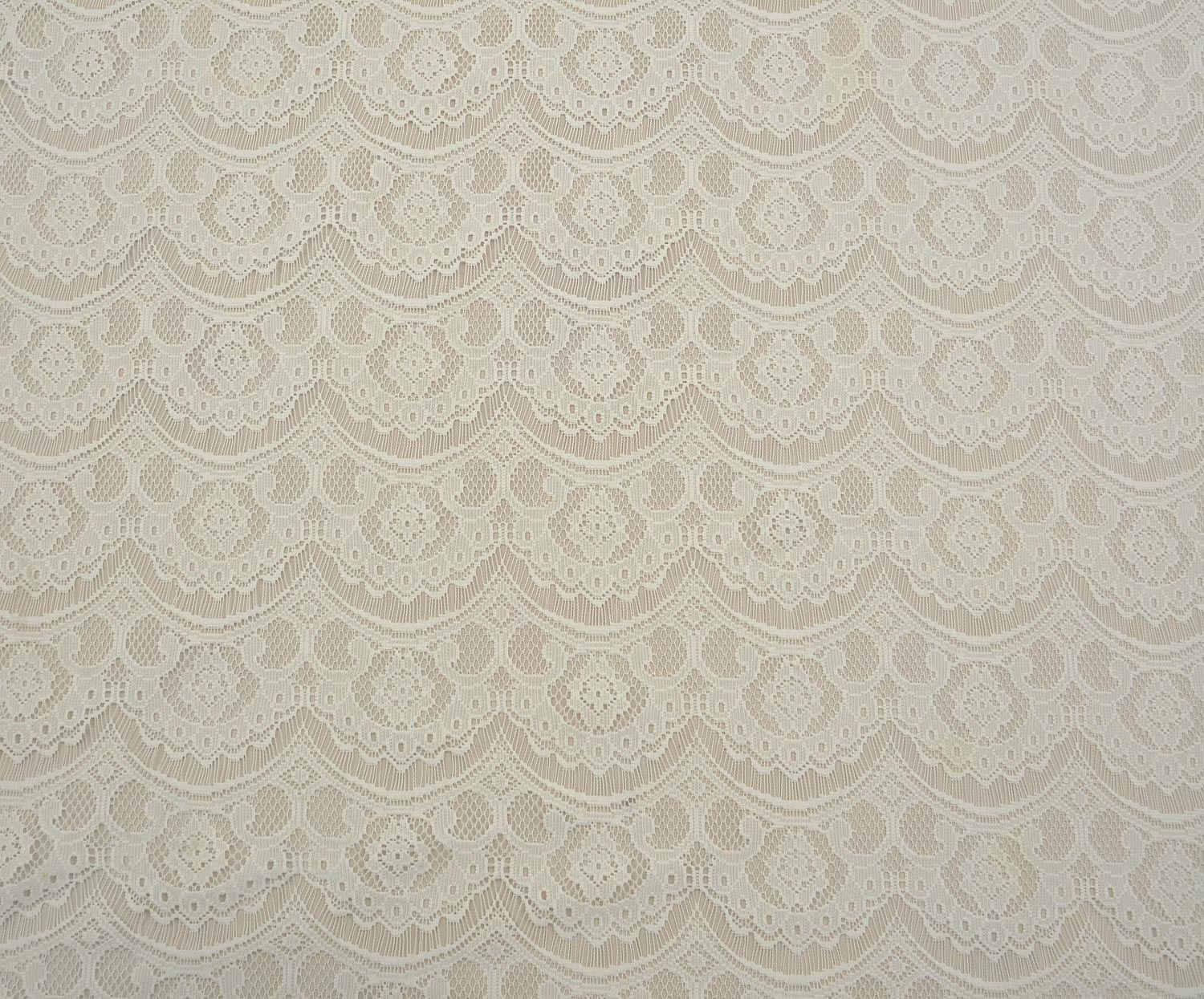 Lycra Lace Fabric - Ecru