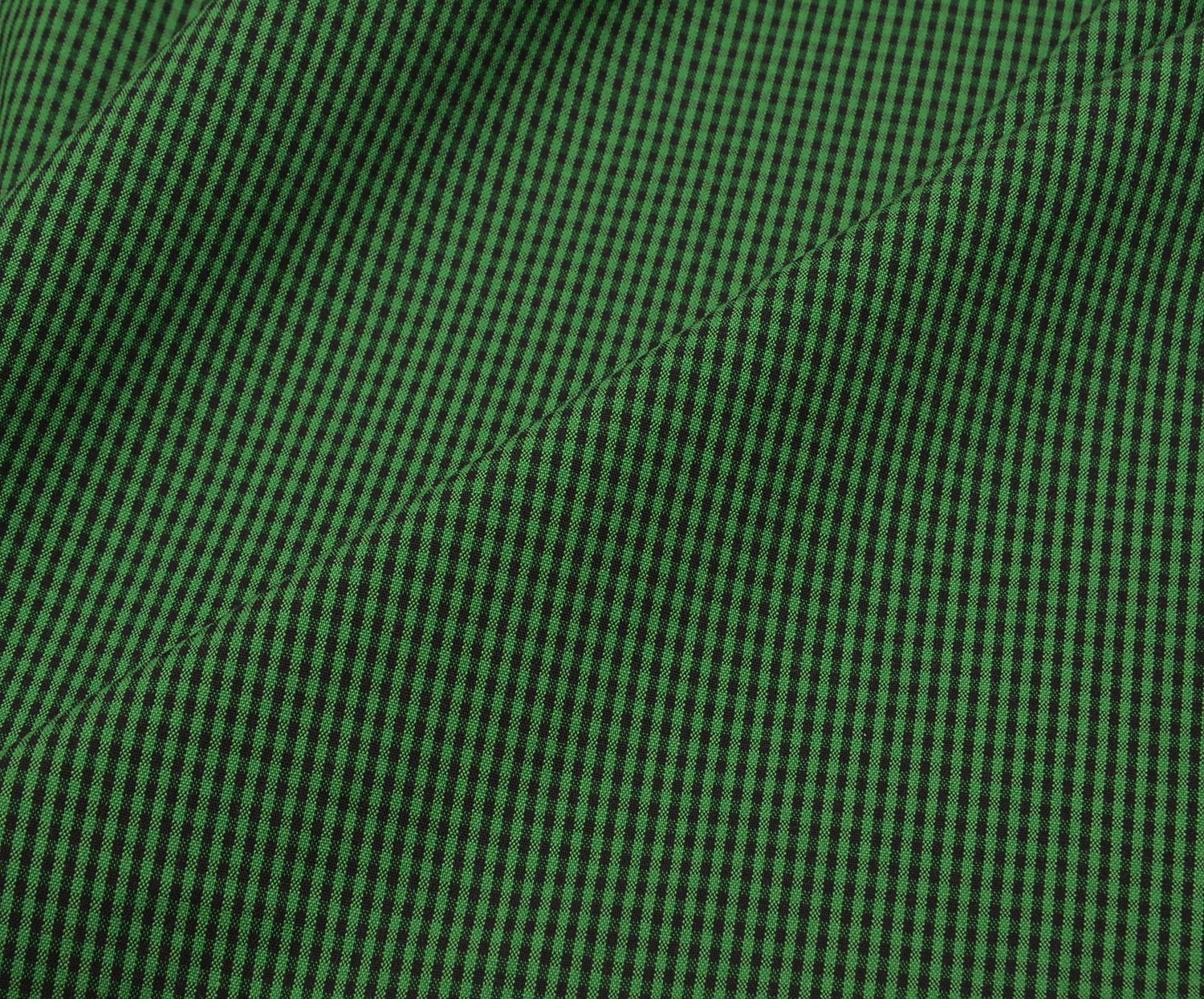 STRETCH GINGHAM FABRIC - GREEN