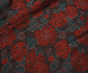 PATTERNED JACQUARD FABRIC - BURGUNDY