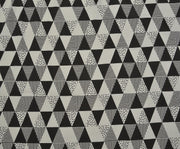 GEOMETRIC PATTERN POPLIN FABRIC - BLACK