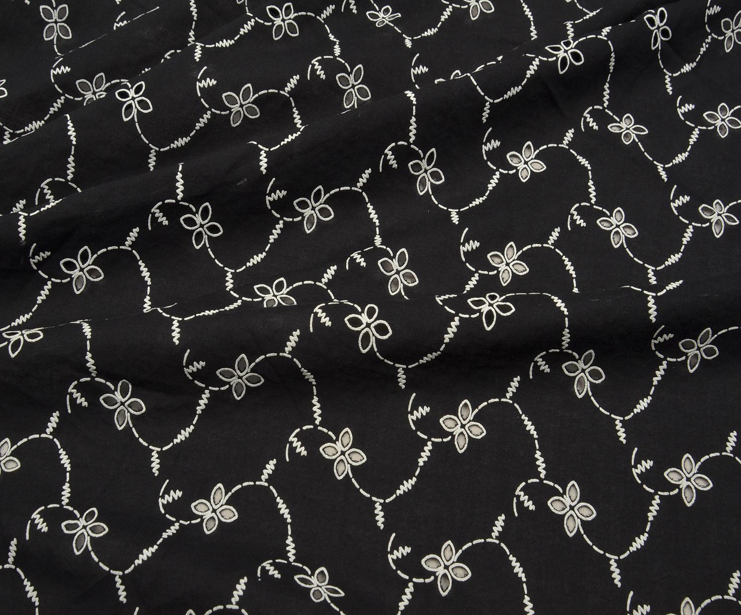 EYELET FABRIC - BLACK