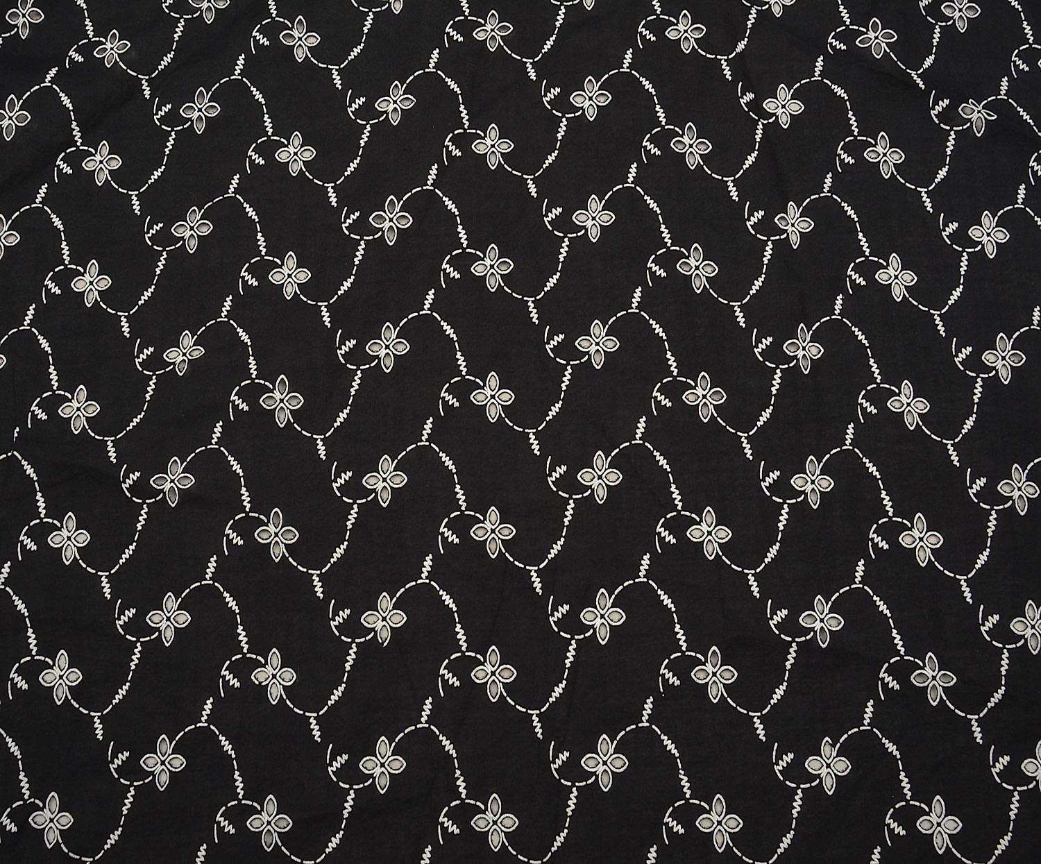EYELET FABRIC - BLACK