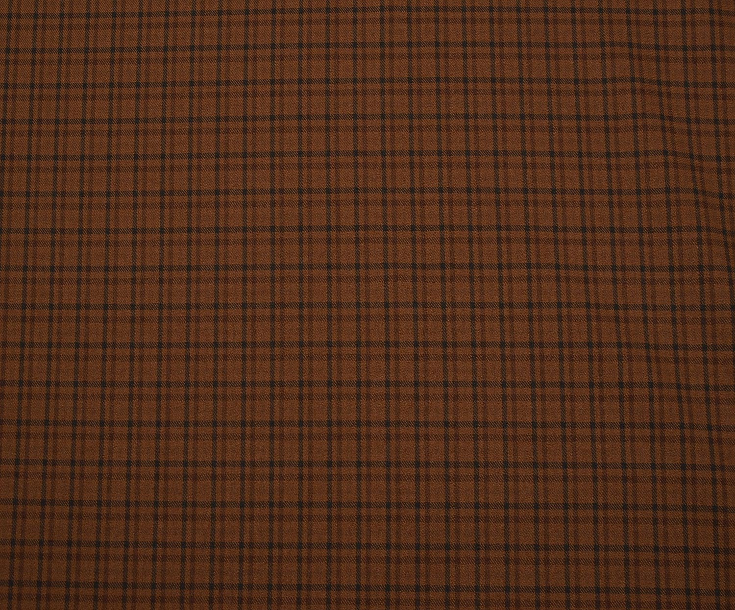 LİKRALI EKOSE DESENLİ KUMAŞ - KAHVE
