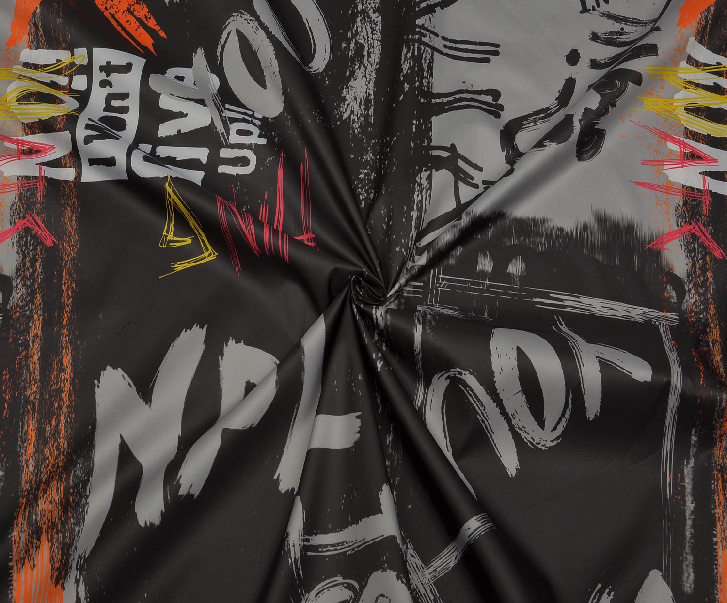 PATTERNED PARACHUTE FABRIC - BLACK