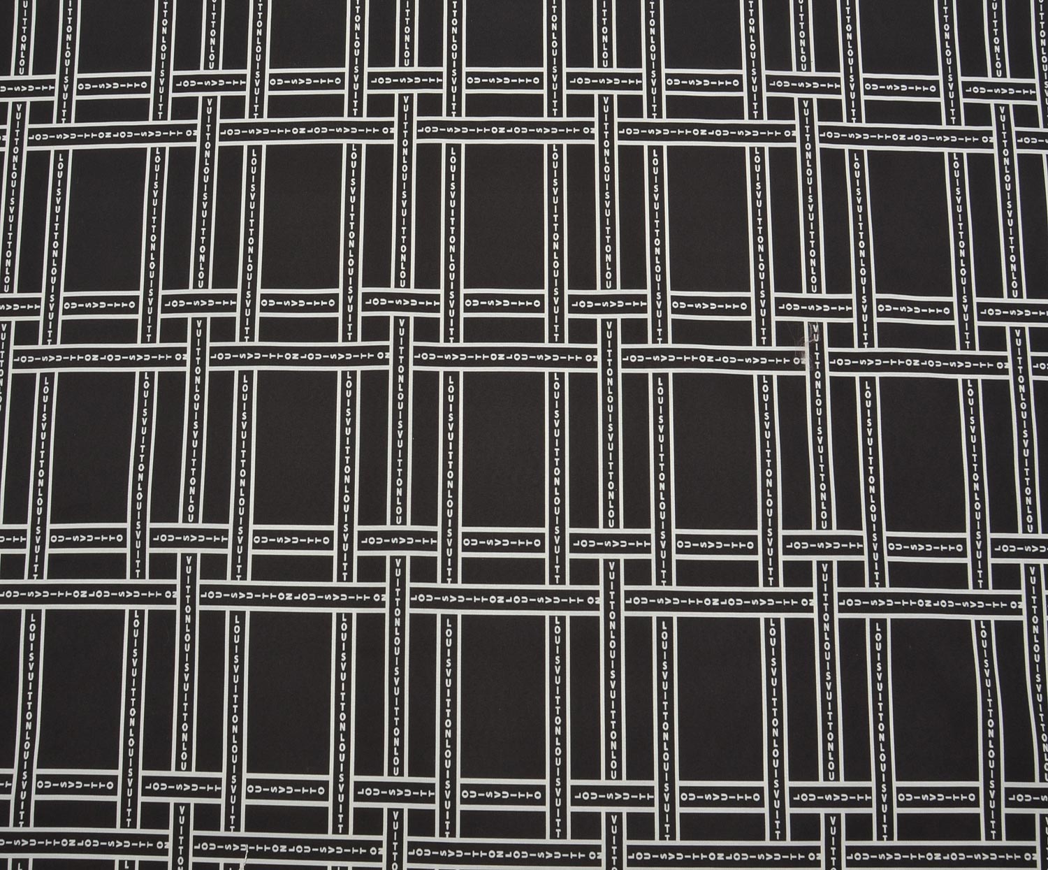 PATTERNED PARACHUTE FABRIC - BLACK
