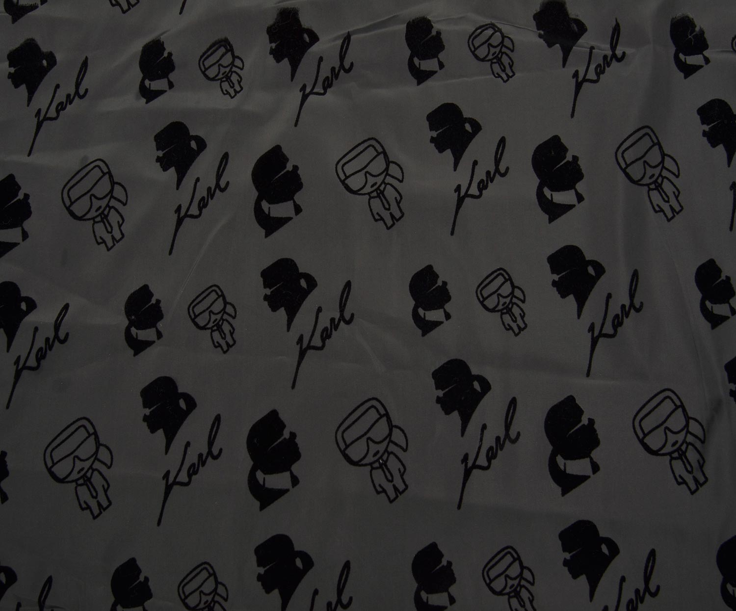 PATTERNED PARACHUTE FABRIC - BLACK