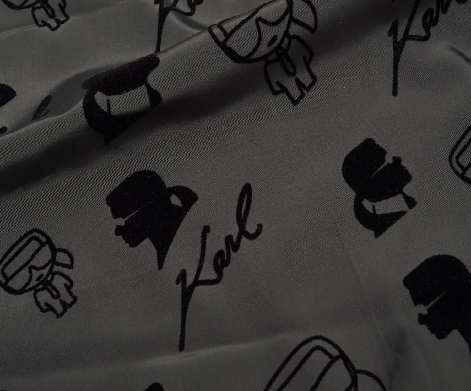 PATTERNED PARACHUTE FABRIC - BLACK