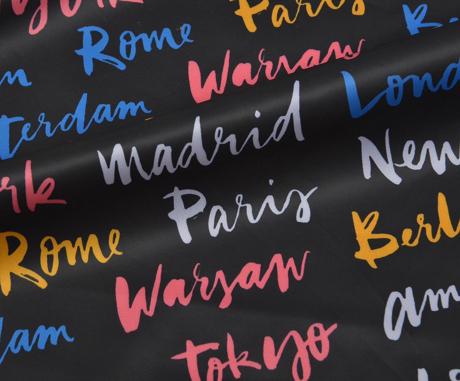PATTERNED PARACHUTE FABRIC - BLACK