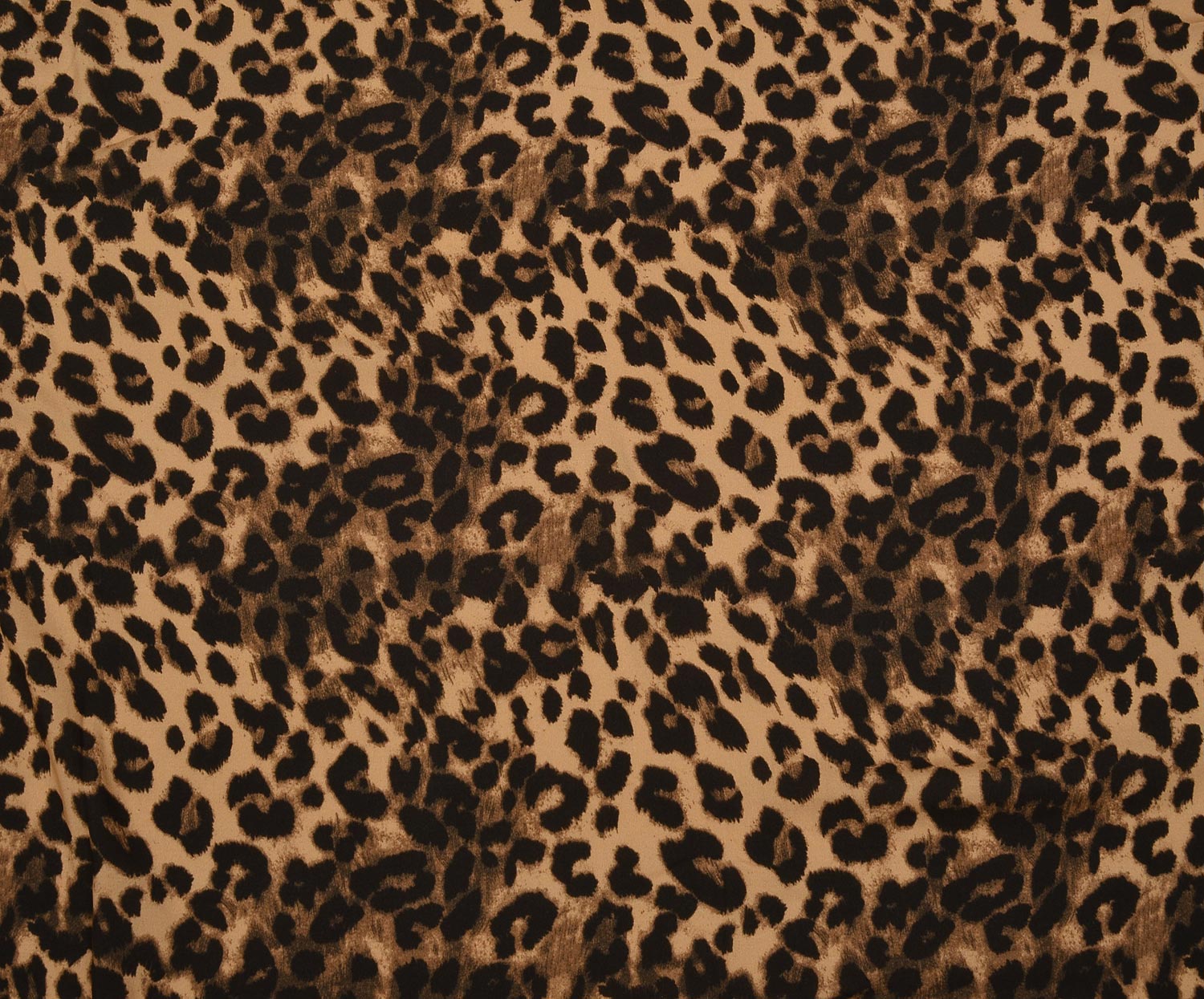 LEOPAR DESENLİ VİSKON KUMAŞ - KAHVE