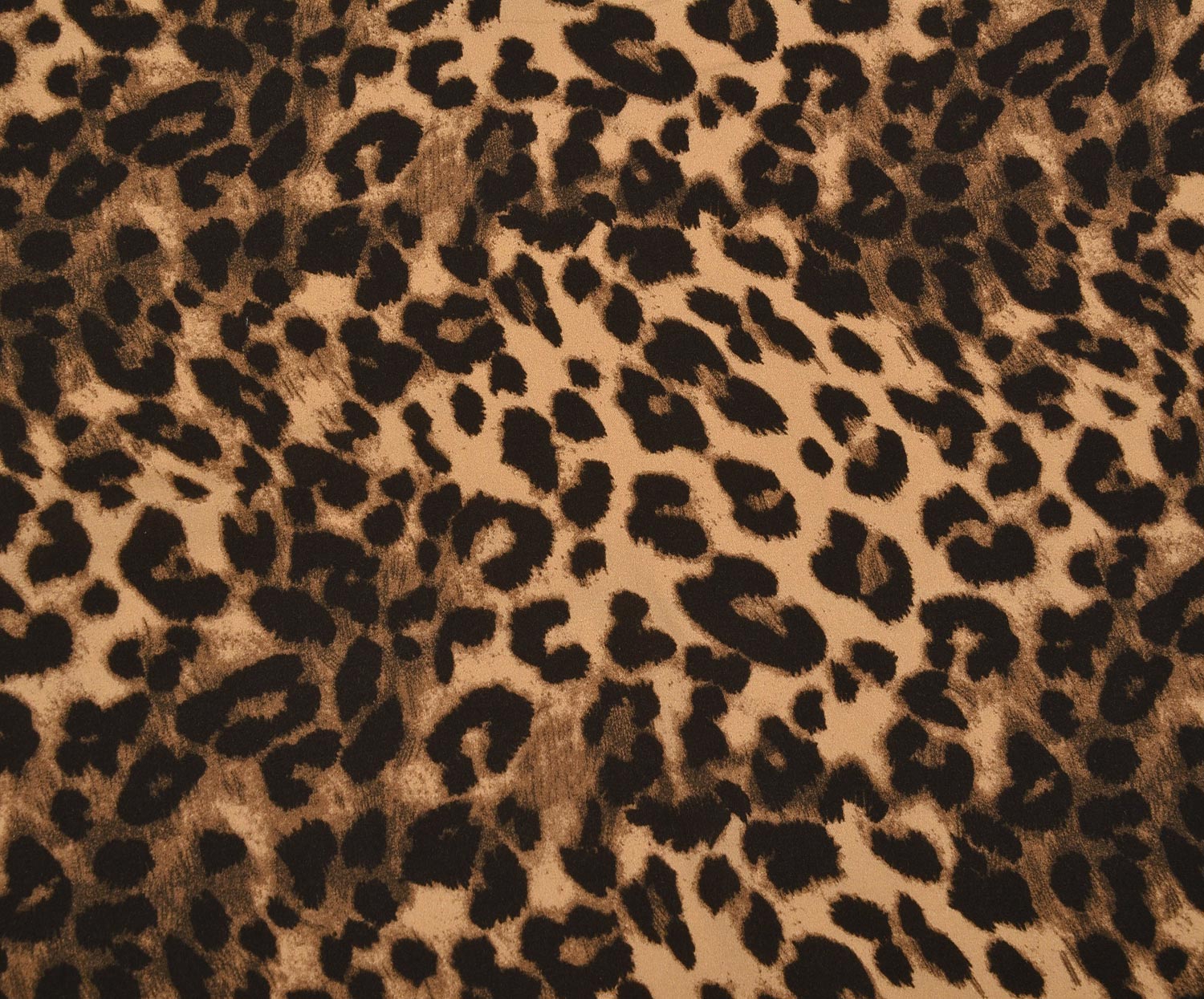 LEOPAR DESENLİ VİSKON KUMAŞ - KAHVE