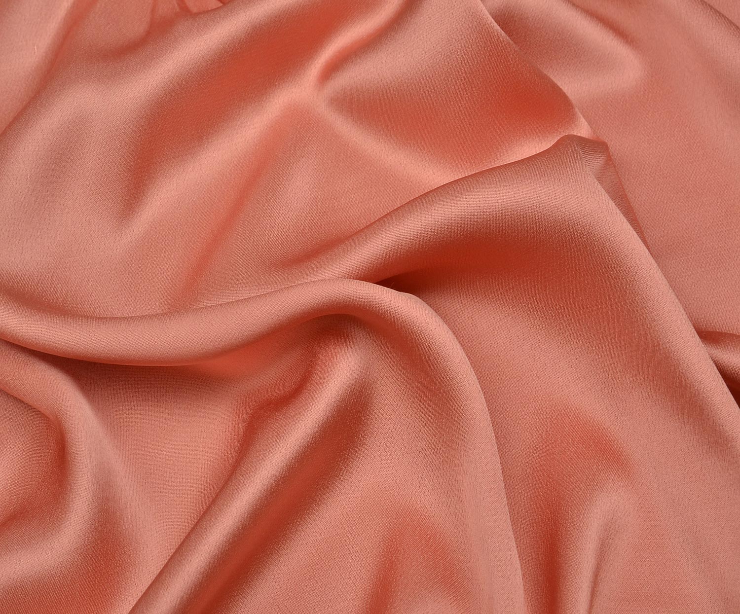 VISCOSE SATIN FABRIC - CORAL