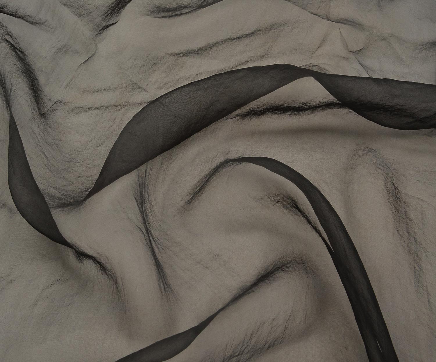 ORGANZA CHIFFON FABRIC - BLACK