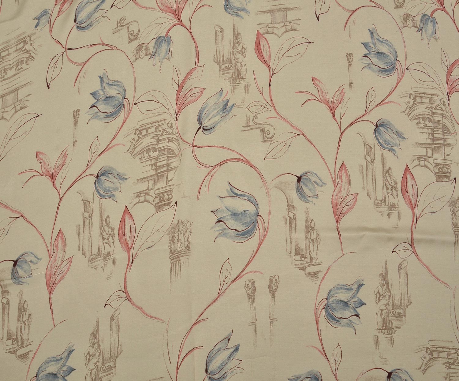 PATTERNED SATIN FABRIC - BEIGE