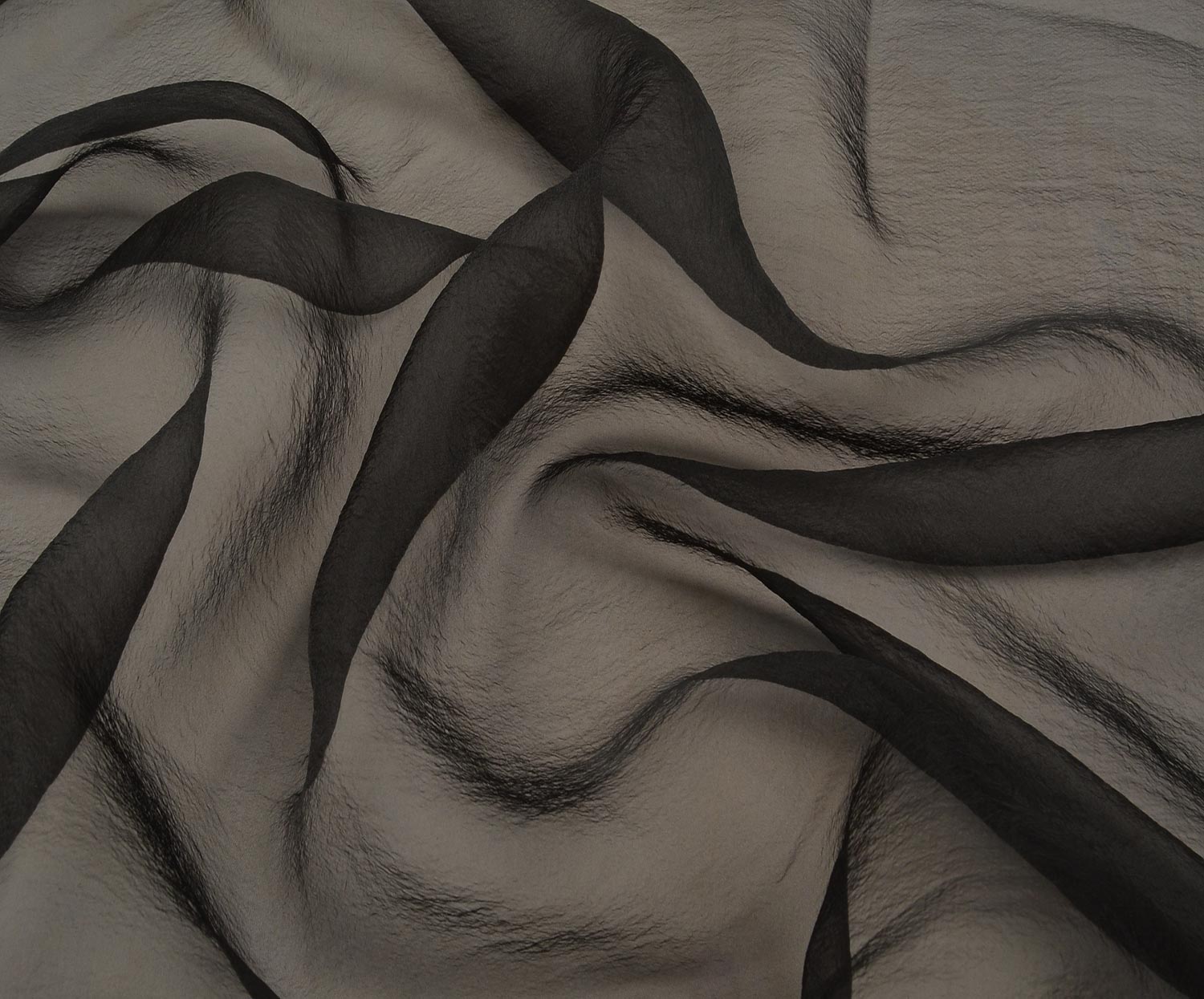 ORGANZA CHIFFON FABRIC - BLACK