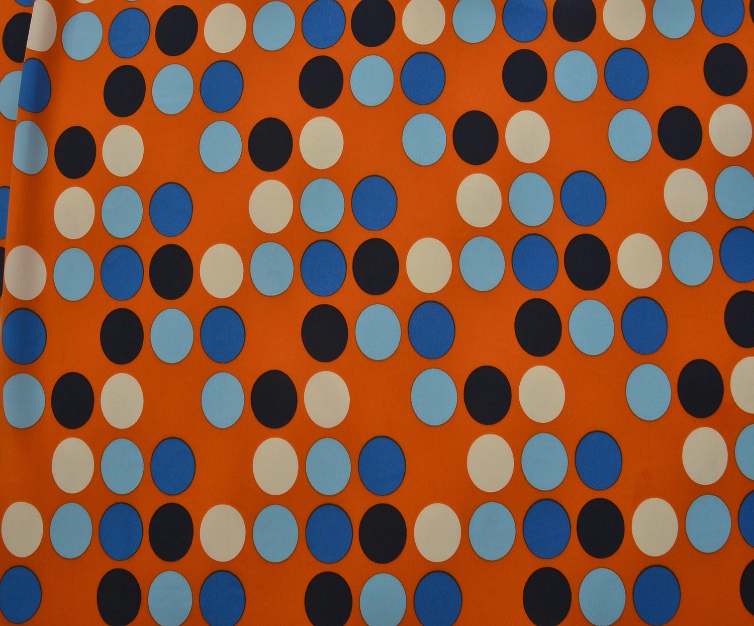 POLKA DOT CREPE FABRIC - ORANGE