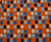 POLKA DOT PATTERNED CREPE FABRIC - ORANGE