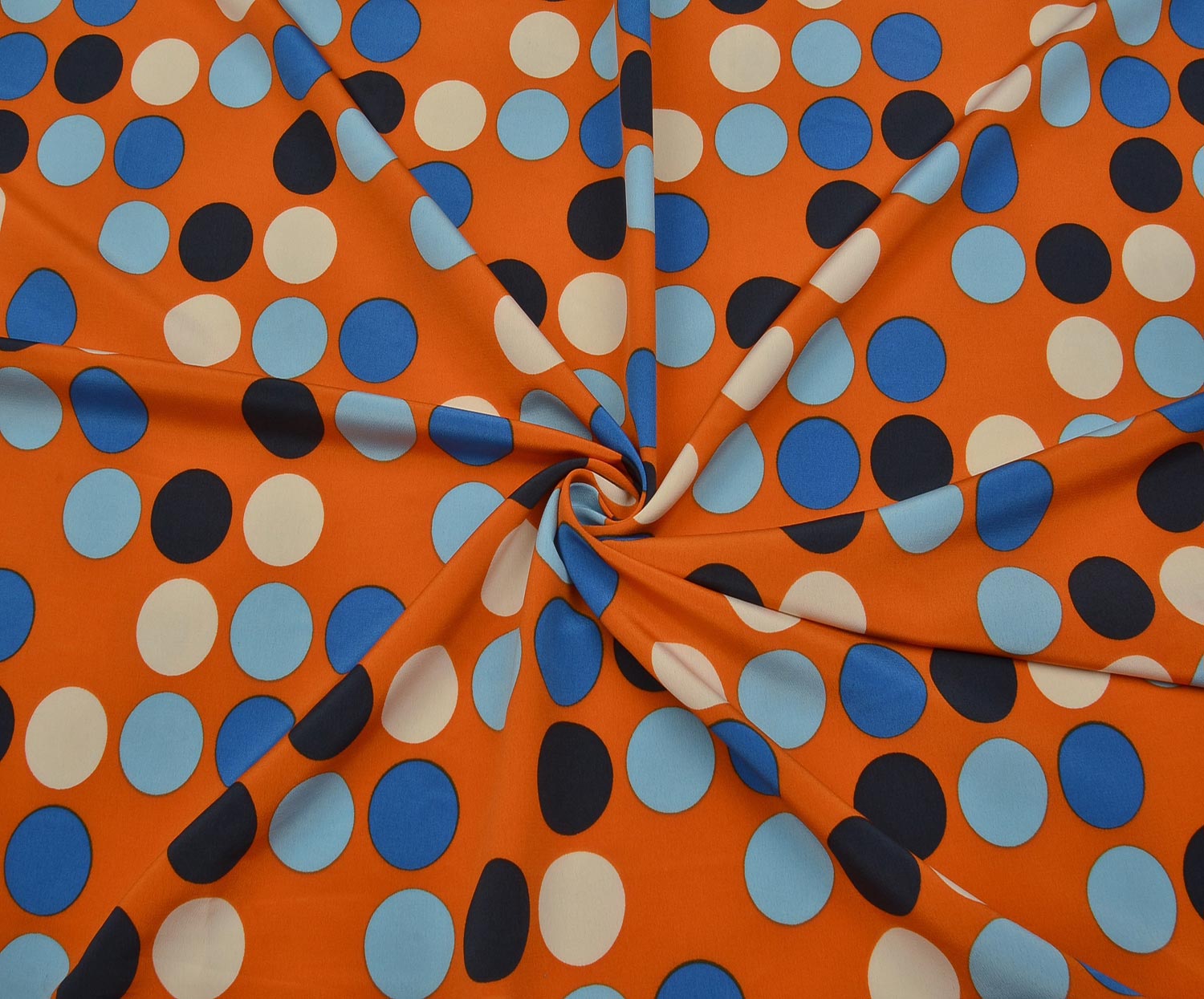 POLKA DOT CREPE FABRIC - ORANGE