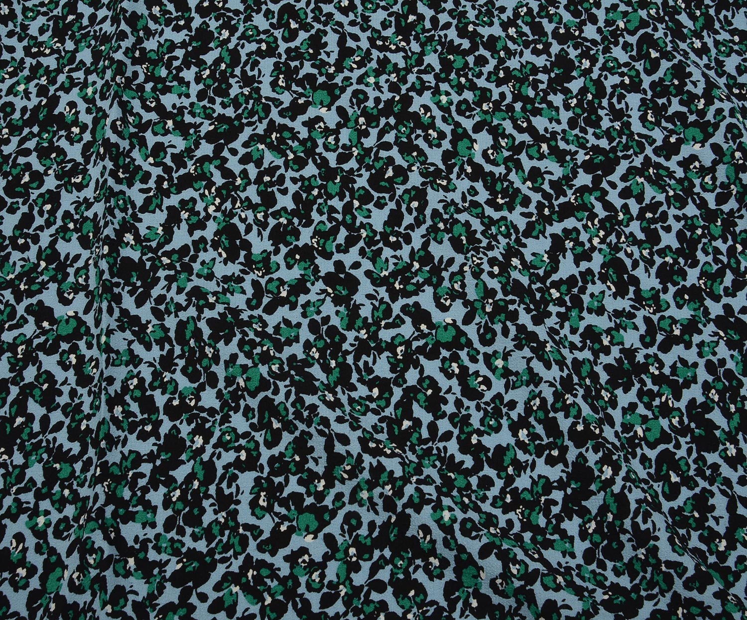 FLORAL CREPE VISCOSE FABRIC - BLUE
