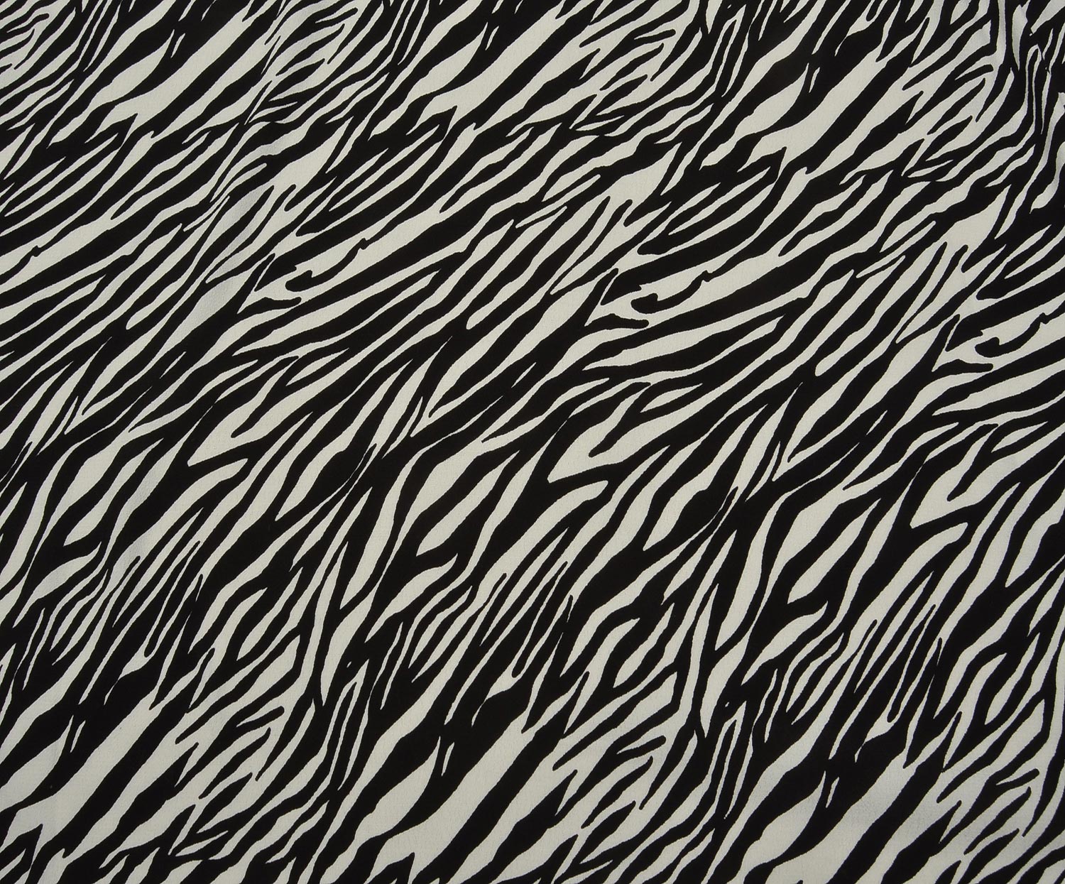 ZEBRA PRINT MOROCCAN CREPE FABRIC - BLACK