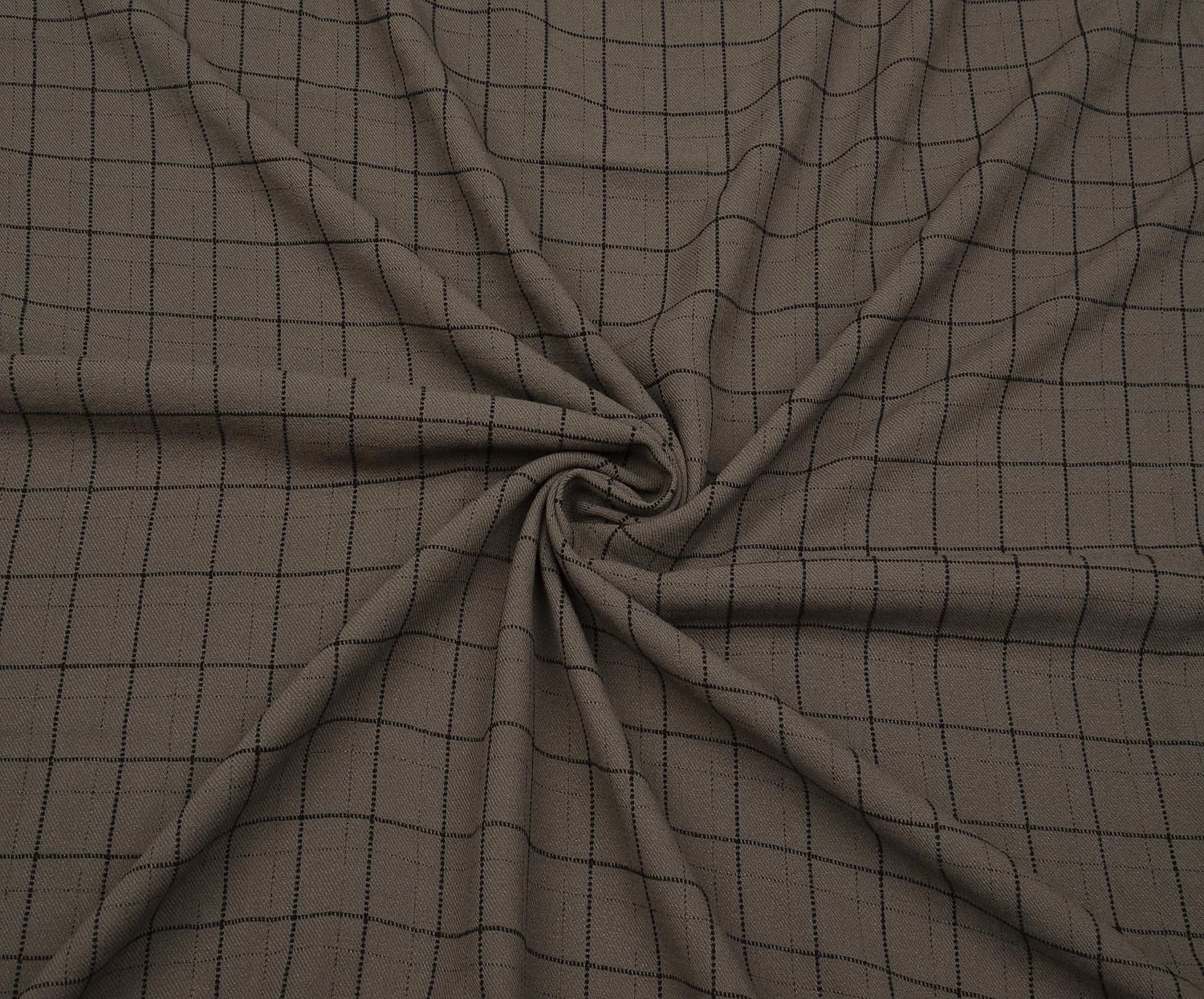 PLAID VISCOSE FABRIC - GREY