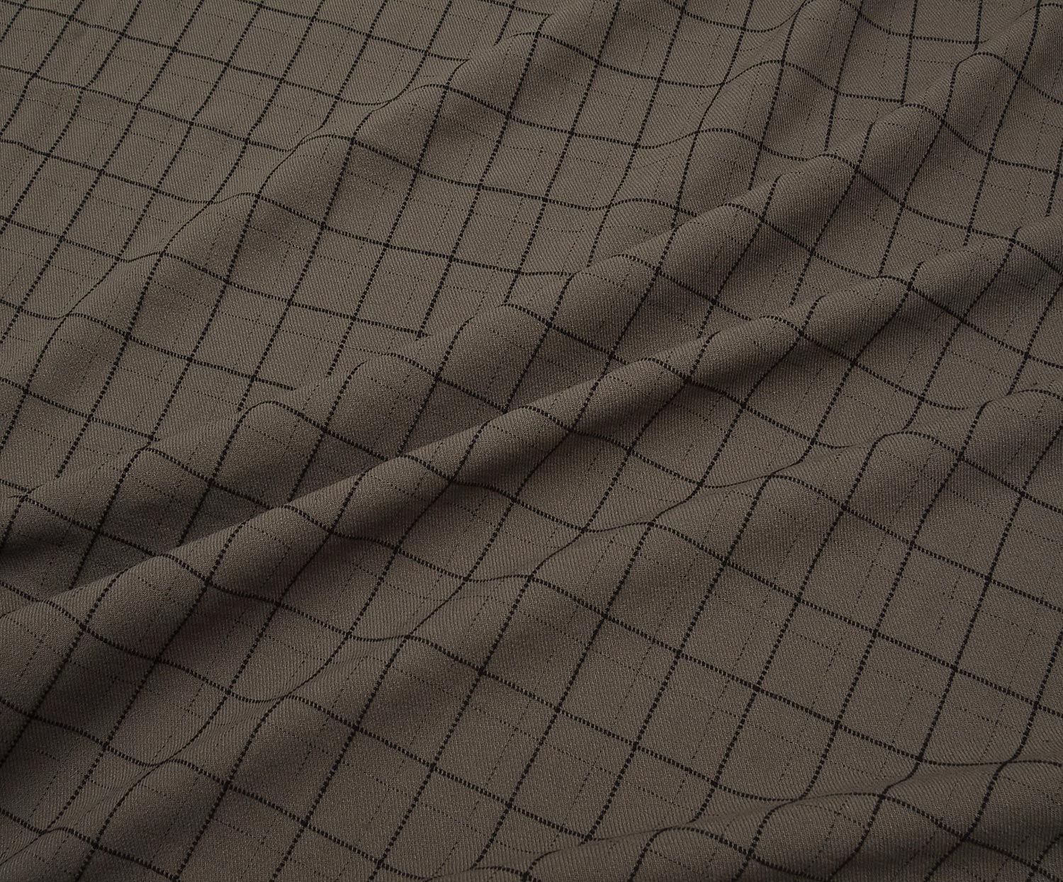 PLAID VISCOSE FABRIC - GREY