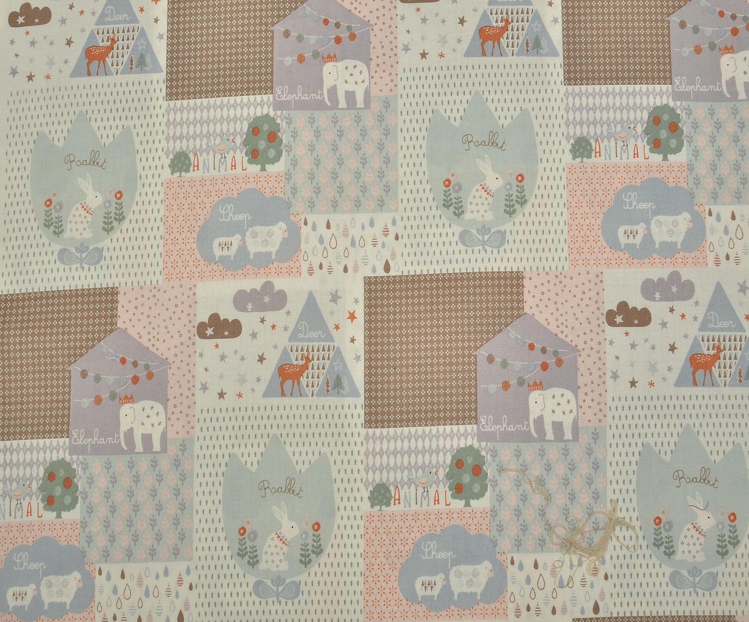 MISIR PAMUĞU PASTEL HAYVANLAR PATCHWORK DESEN - HARMONİ