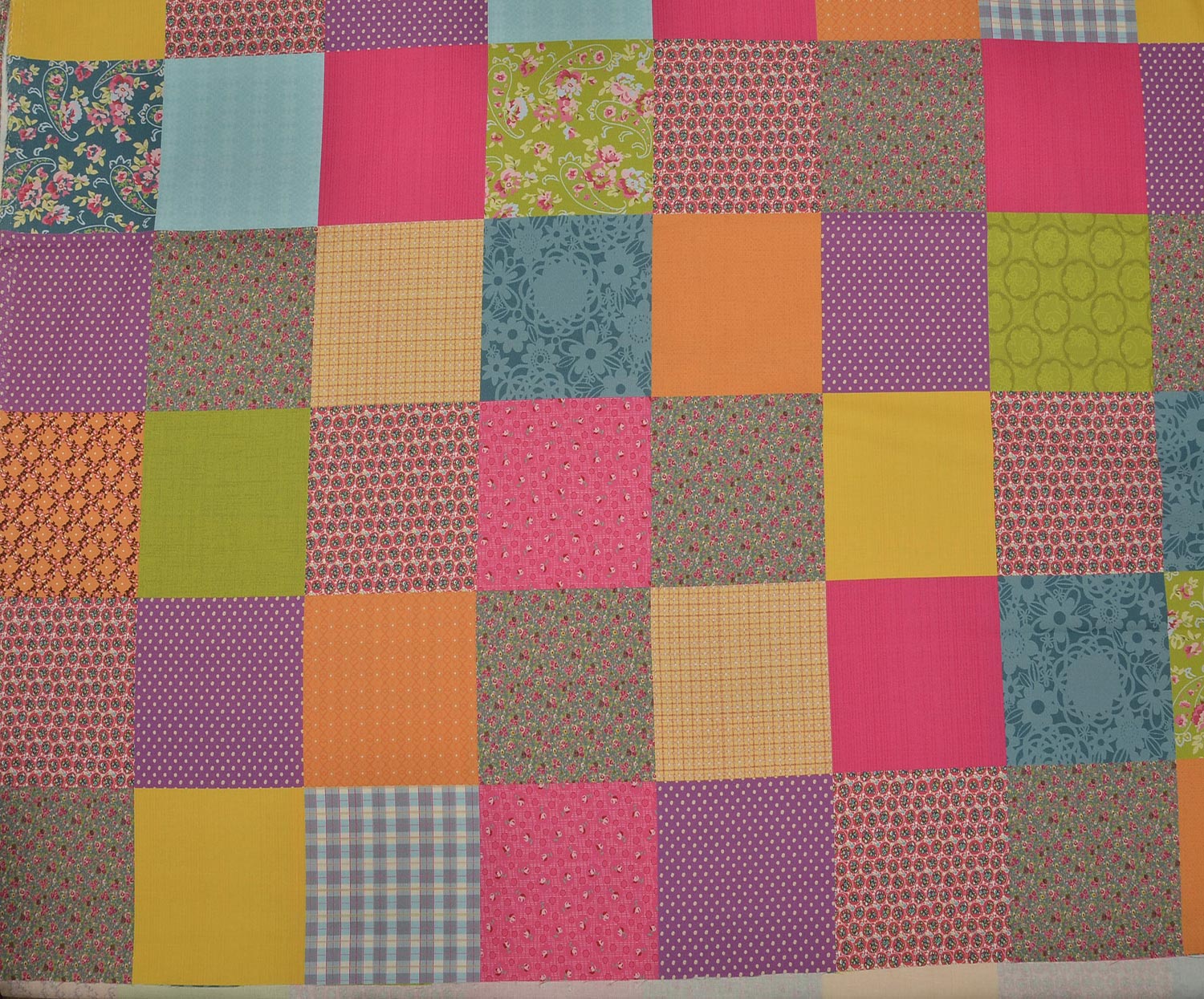 MISIR PAMUĞU RENKLİ PATCHWORK DESEN - HARMONİ
