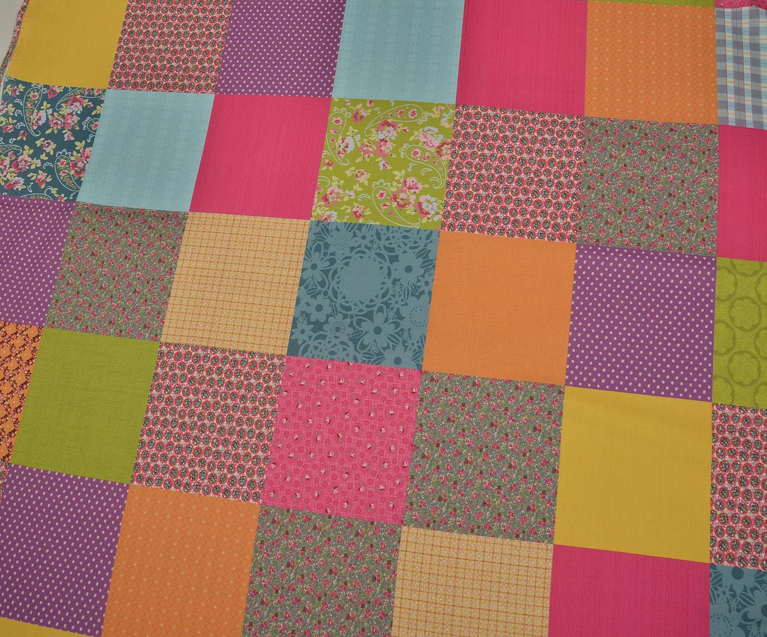MISIR PAMUĞU RENKLİ PATCHWORK DESEN - HARMONİ