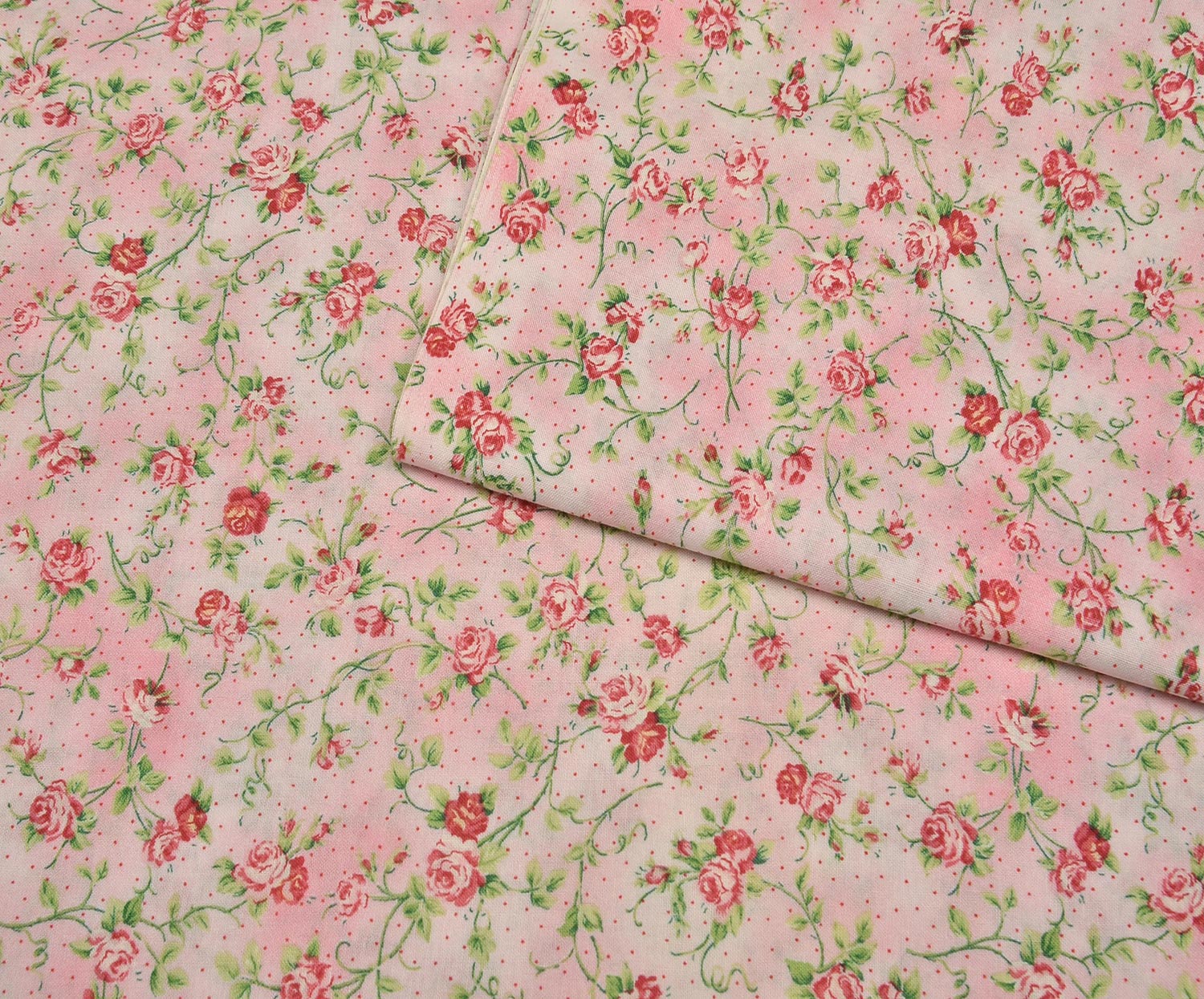 MISIR PAMUĞU SARMAŞIK GÜL DESEN - PEMBE