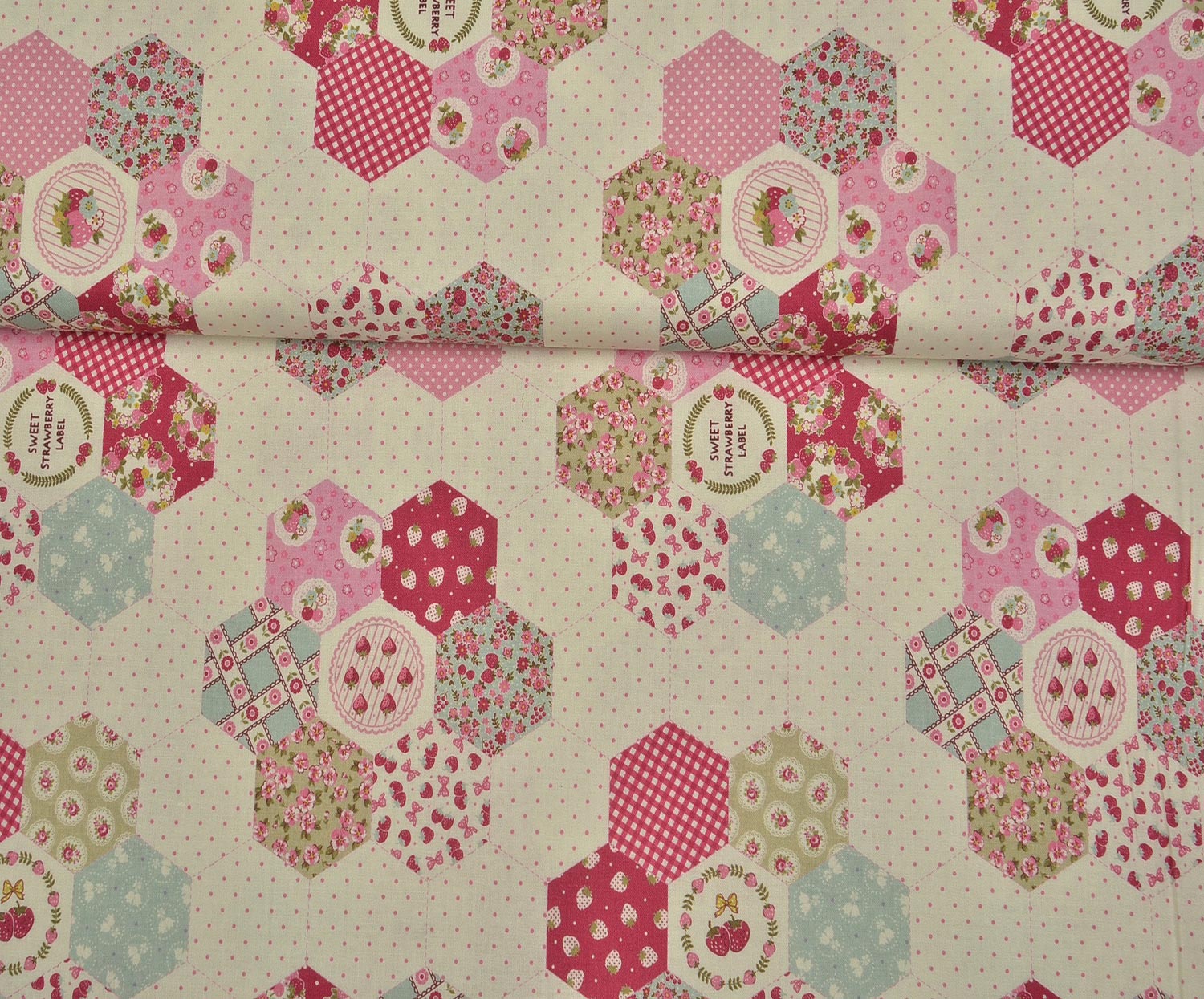 MISIR PAMUĞU PETEK PATCHWORK DESEN - FUŞYA