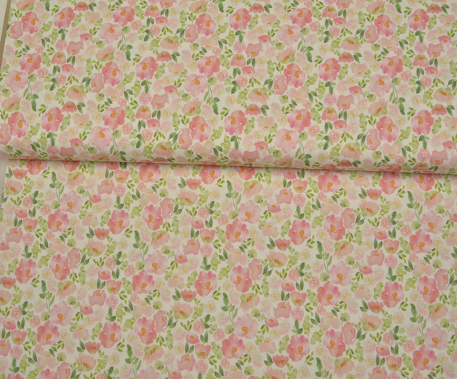 EGYPTIAN COTTON SPRING FLOWERS PATTERN - POWDER