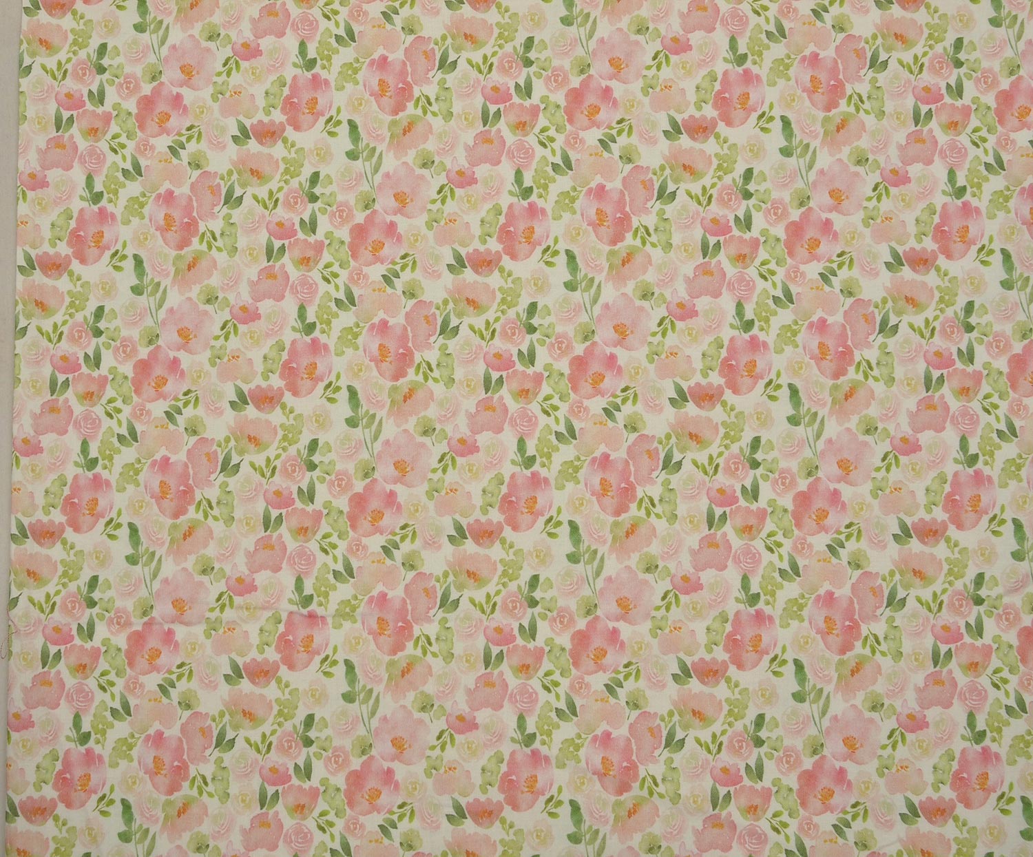 EGYPTIAN COTTON SPRING FLOWERS PATTERN - POWDER